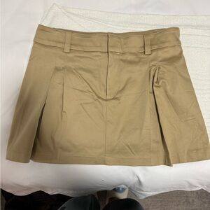 WORN ONCE!! Pleated khaki mini skirt